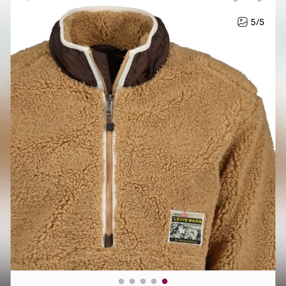 Levi's Lakeside Mock Neck Half Zip Sherpa Pullover Jacket Fleece